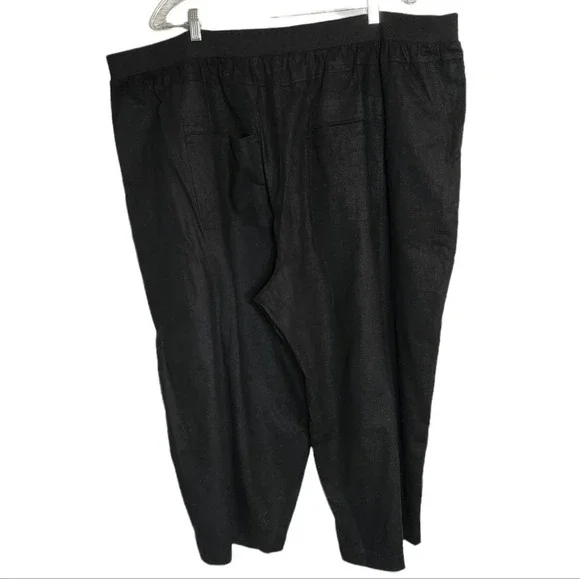 Ellos Linen Blend Stretch Waist Black Crop Cargo Pant Plus Size 28 4X New NWOTS - Picture 7 of 15
